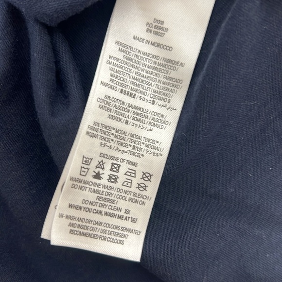 Boden Sz 20/22 Dress Navy Blue Cotton/Modal Jersey Flutter Sleeve Midi Career - Picture 11 of 11